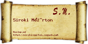 Siroki Márton névjegykártya