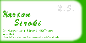 marton siroki business card